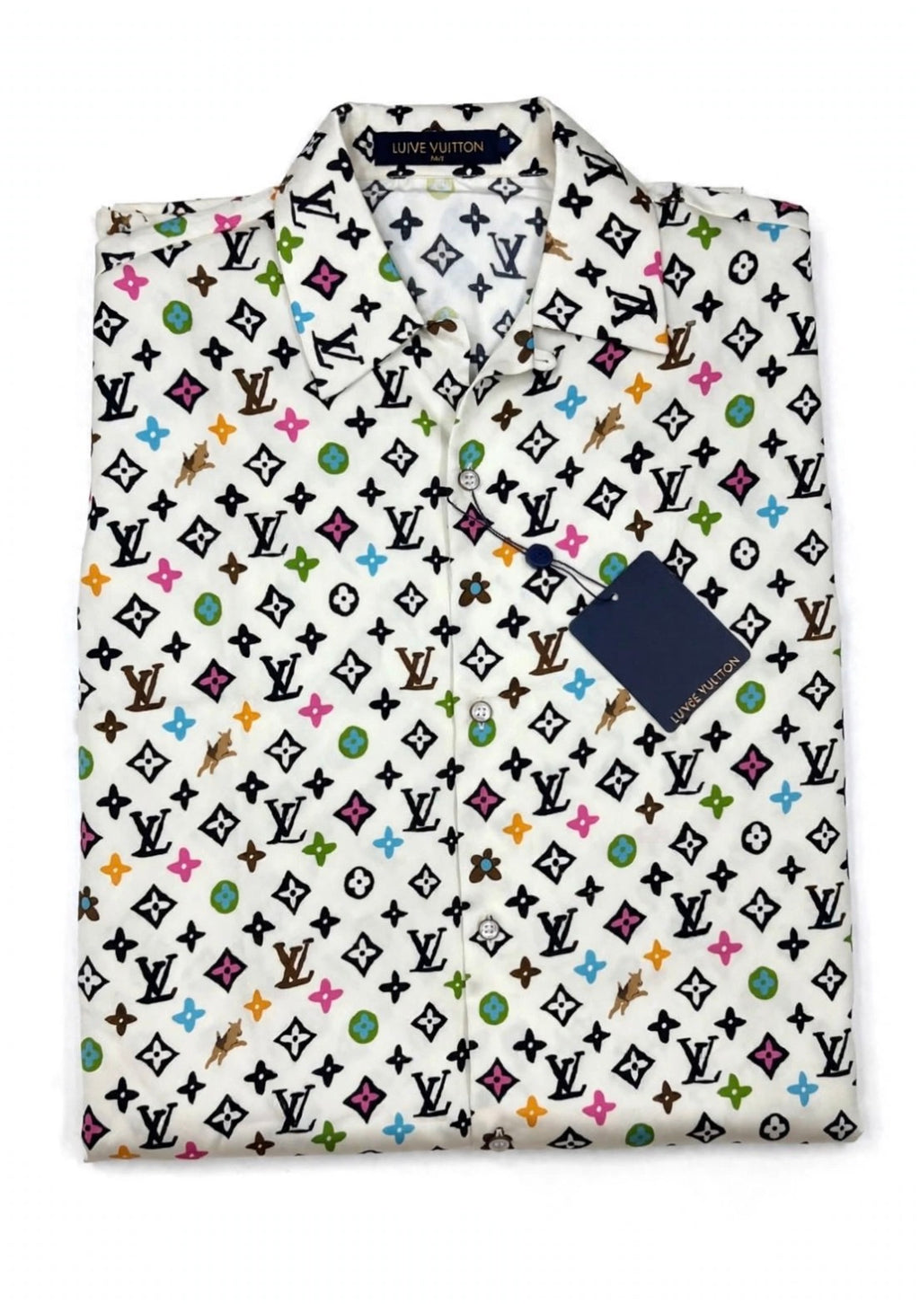 Louis Vuitton by Tyler, the Creator Monogram Printed Short-Sleeved Silk Shirt Multicolor