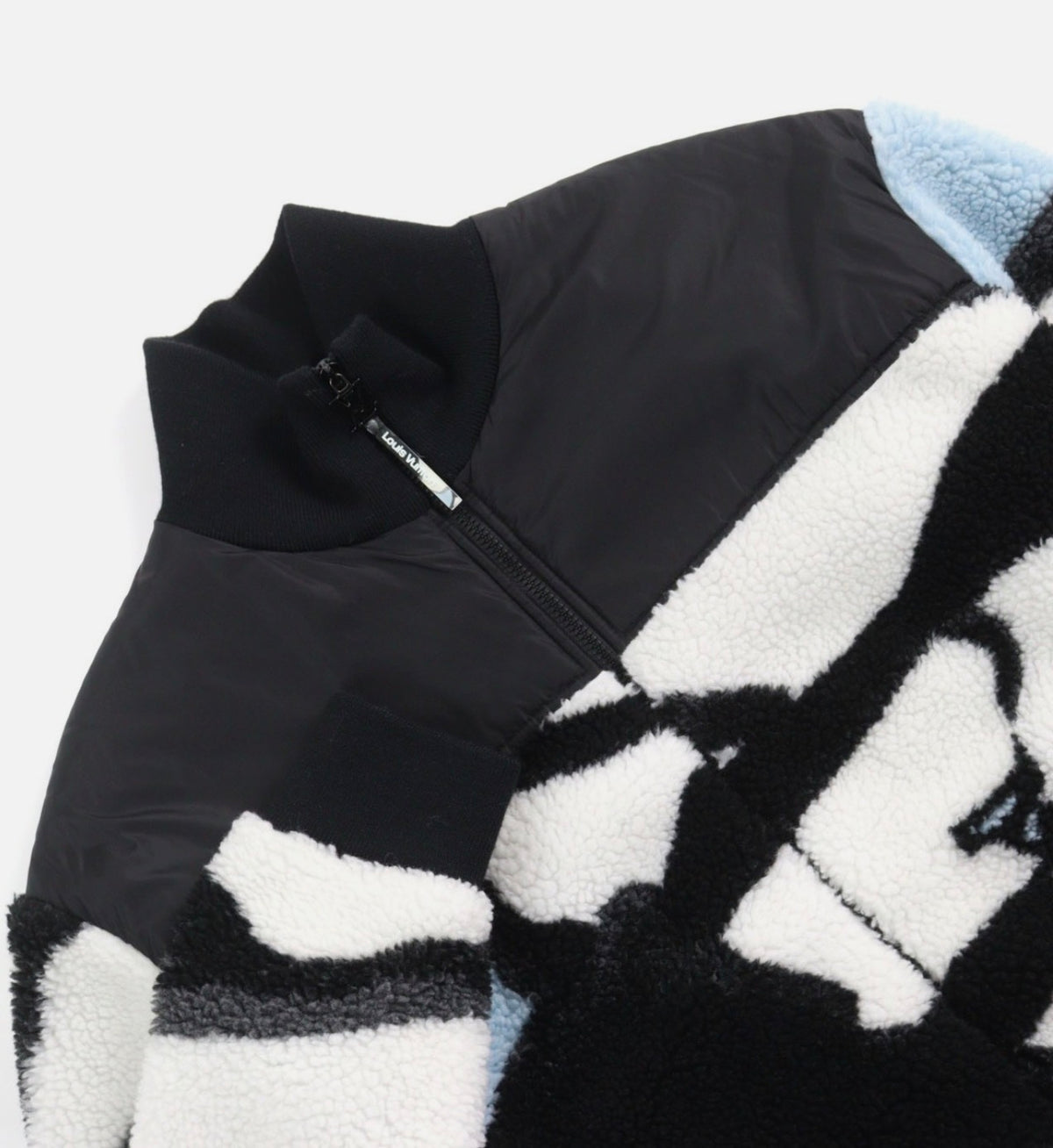 L.V Men’s Abstract Logo Bomber Jacket M Black/White/Blue