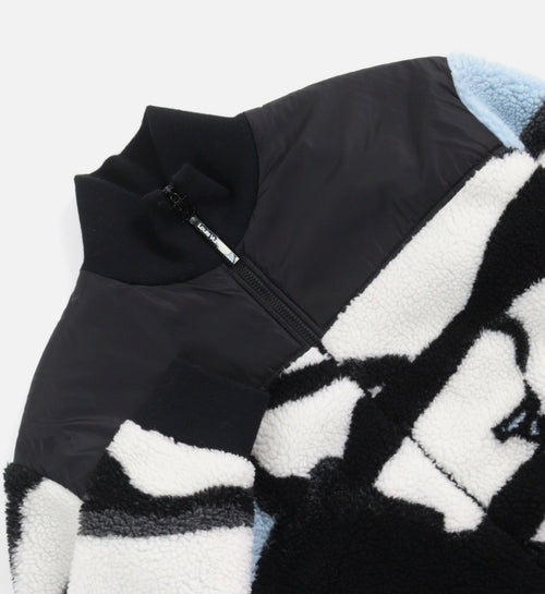 L.V Men’s Abstract Logo Bomber Jacket M Black/White/Blue