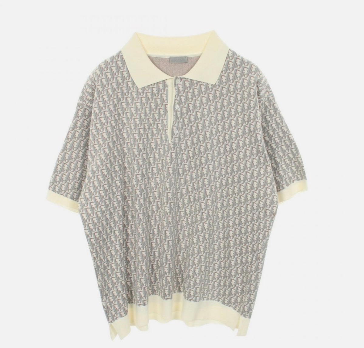 Dior Oblique Polo Shirt White Cotton Jacquard