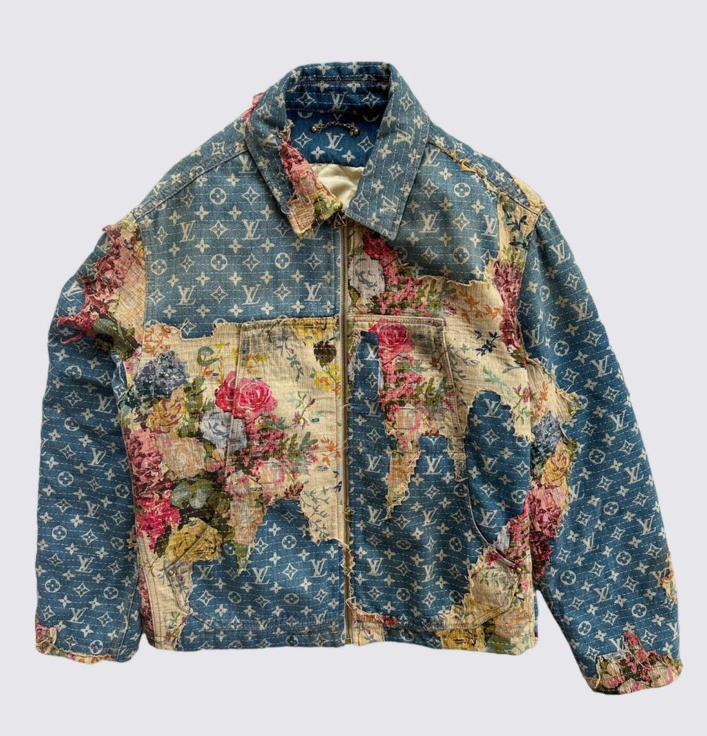 L.V x Virgin Abloh - Floral Monogram Padded Denim Jacket