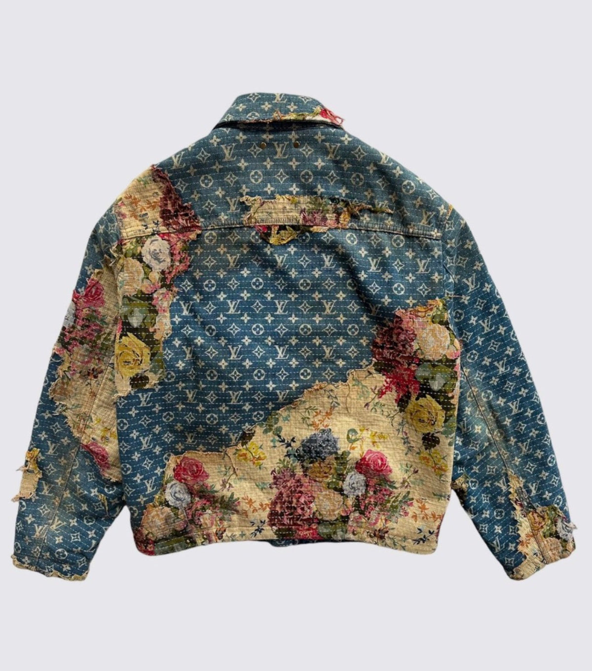 L.V x Virgin Abloh - Floral Monogram Padded Denim Jacket